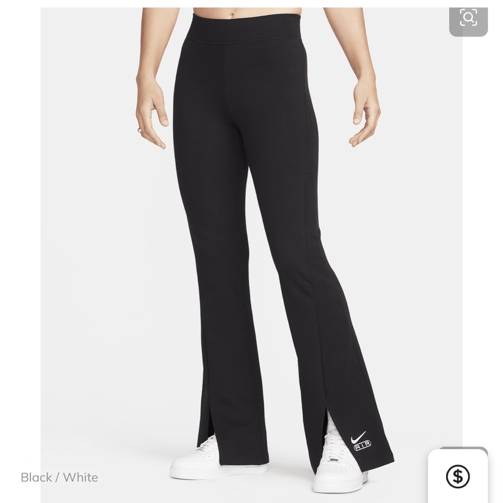 Nike Air Womens Leggings Size XS High Waist Front Split Hem Flare FN1891-010 New